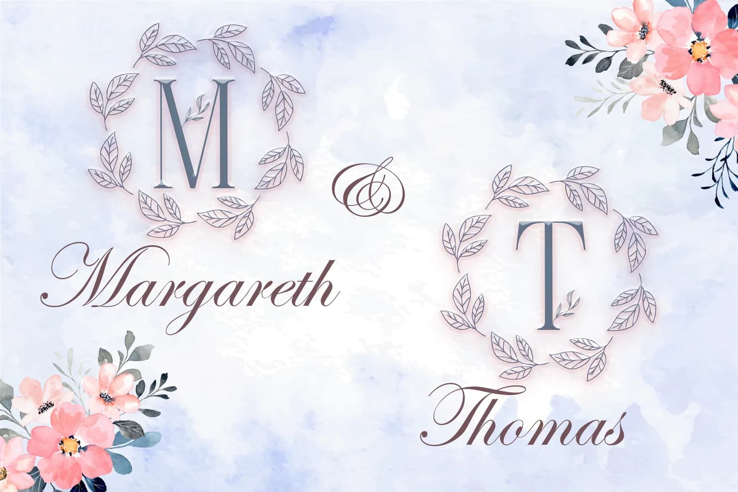 Monogram Leaves Wreath