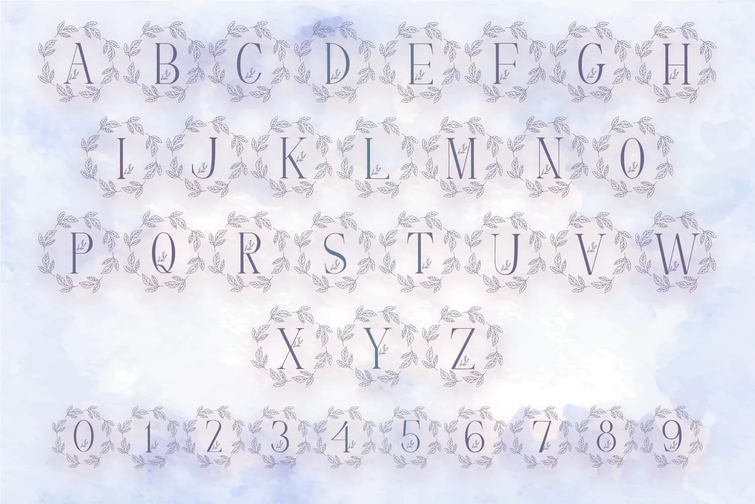 Monogram Leaves Wreath