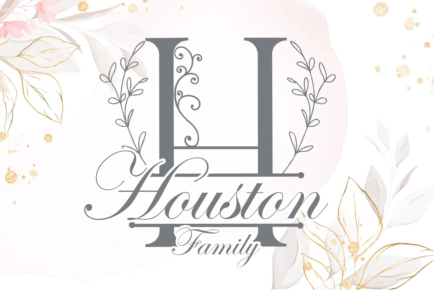 Simple Leaves Monogram