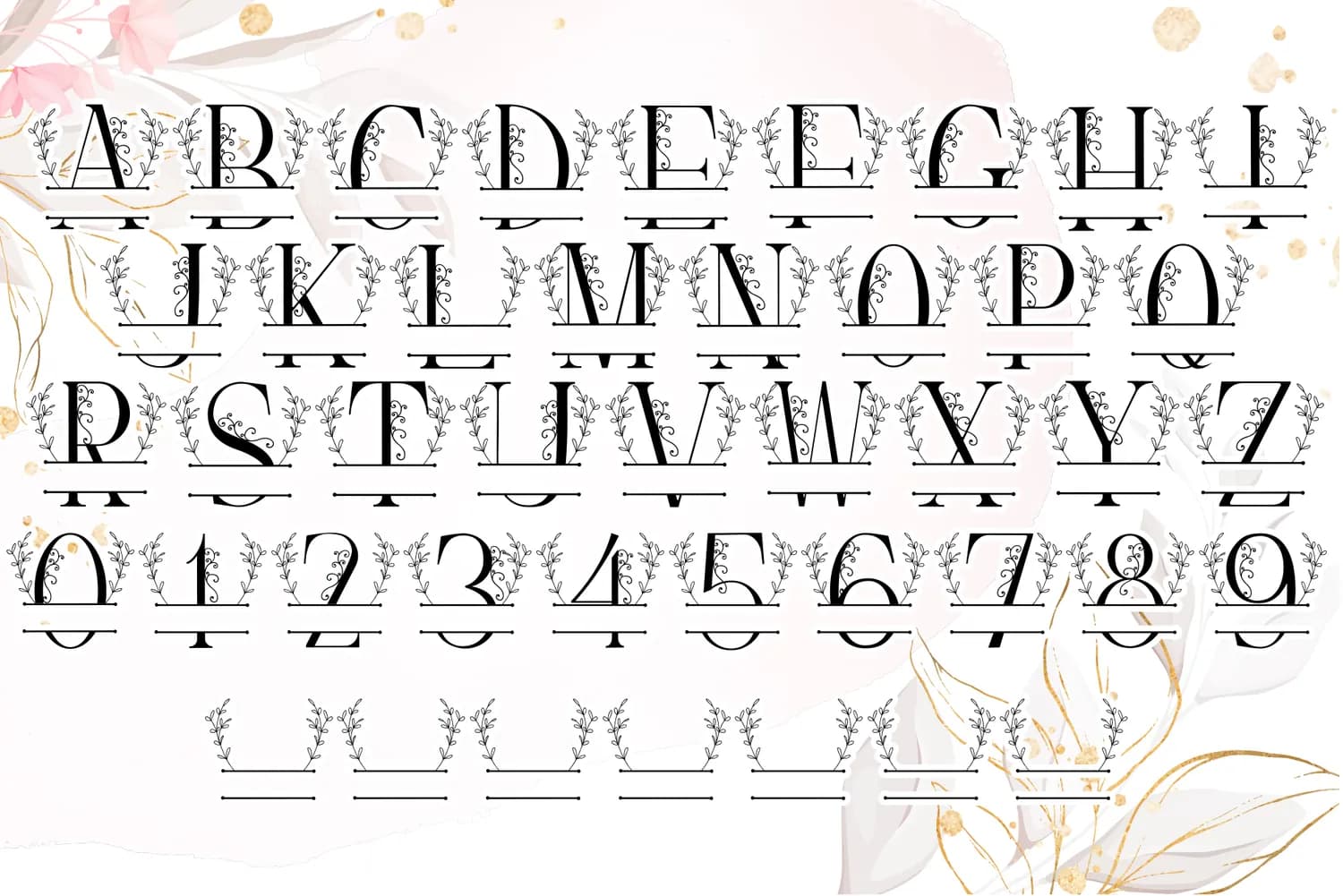 Simple Leaves Monogram
