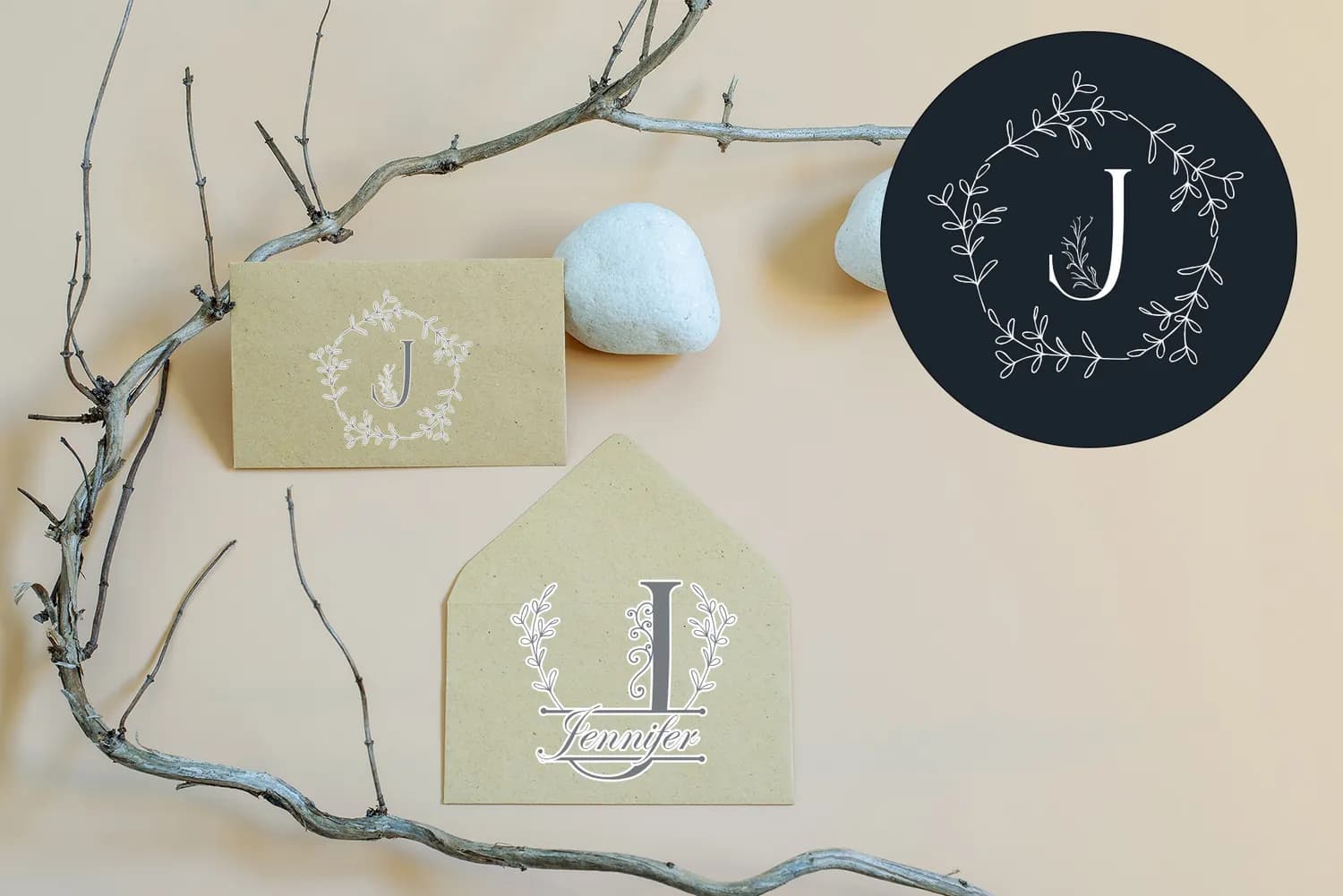Simple Leaves Monogram